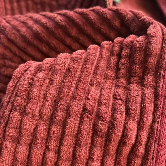 WOOLRICH Vintage Dark Ruby Cotton Corduroy Full Zip Vest - Picture 5 of 6